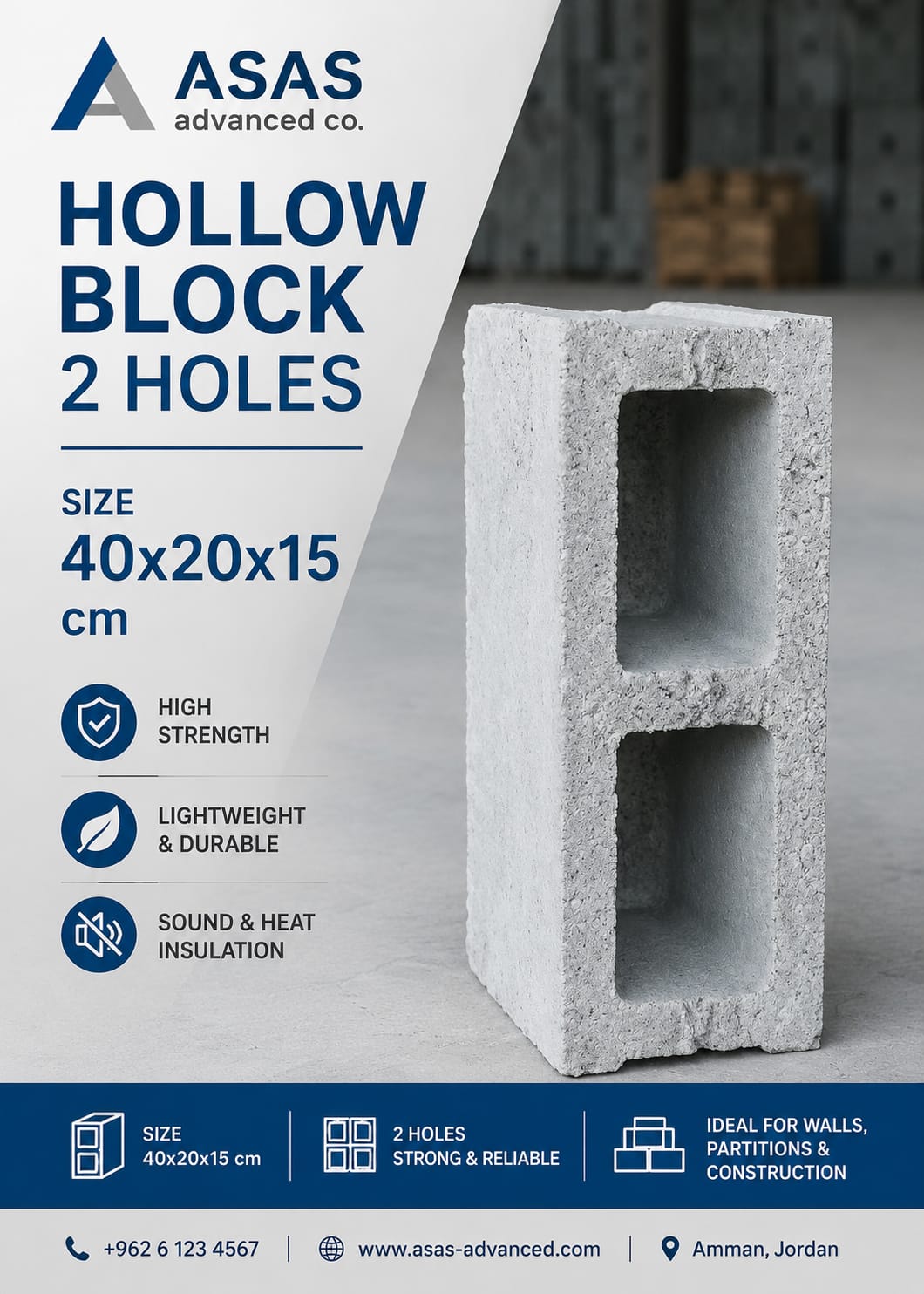 ASAS Advanced Co concrete block production factory in Saudi Arabia